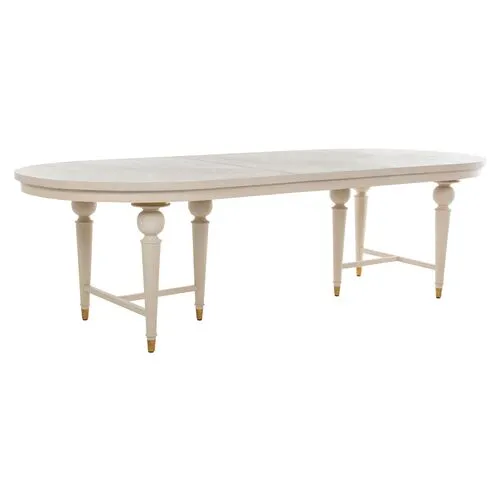 Rosemary Extension Dining Table - Cerused White/Stained Gold - Gabby