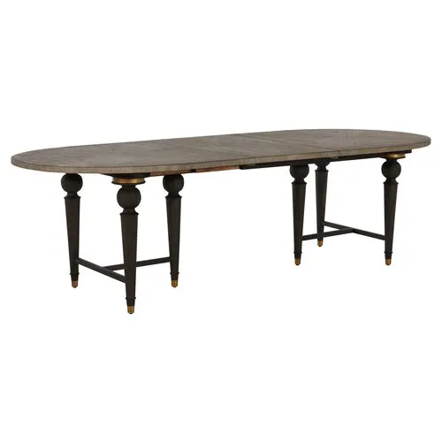 Roderick Extension Dining Table - Light Blonde/Stained Gold - Gabby