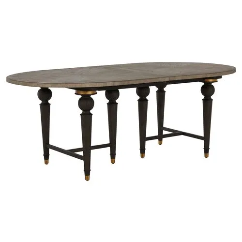 Roderick Extension Dining Table - Light Blonde/Stained Gold - Gabby