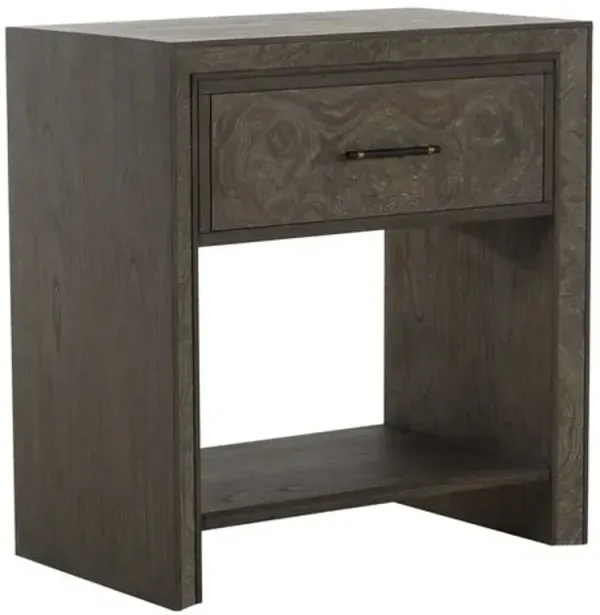 Alma 1-Drawer Burl Nightstand - Dark Brown - Gabby