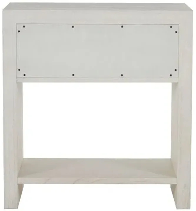 Alford Faux Shagreen Nightstand - White Cerused Oak - Gabby