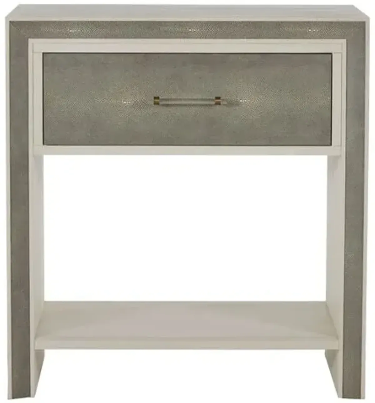 Alford Faux Shagreen Nightstand - White Cerused Oak - Gabby