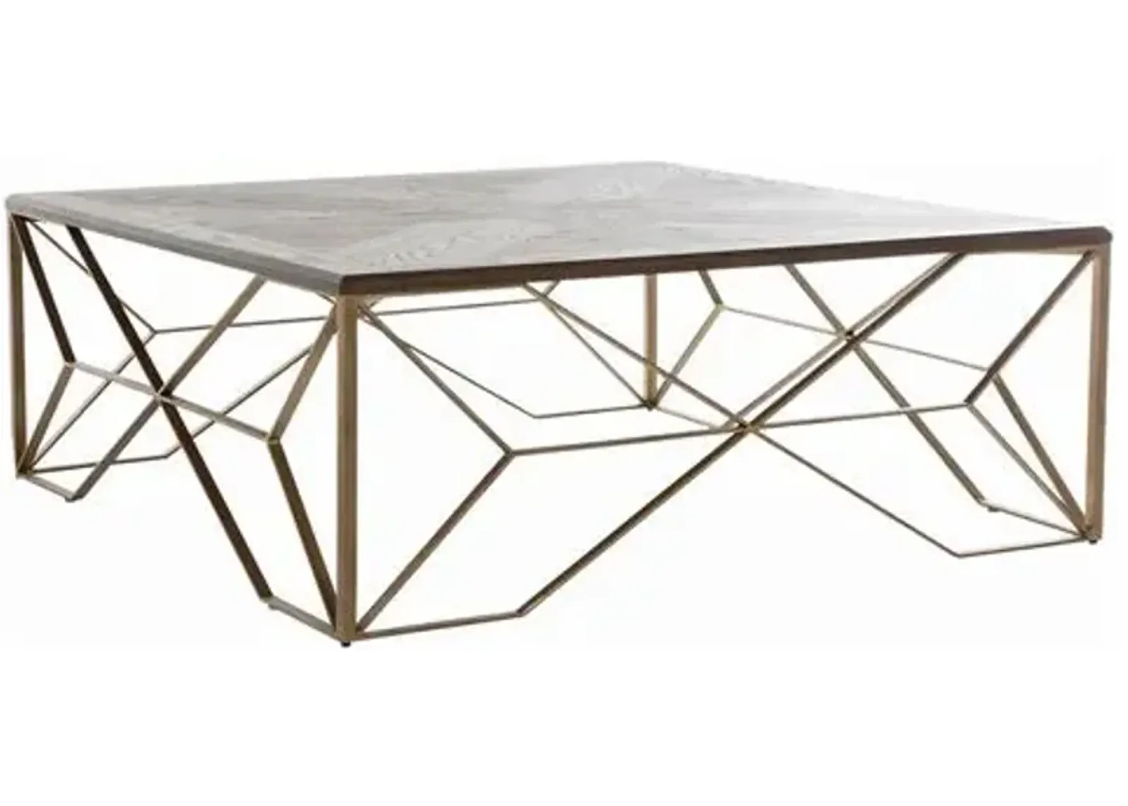 Theodore Square Coffee Table - Cerused Dark Gray/B - Gabby - Brown