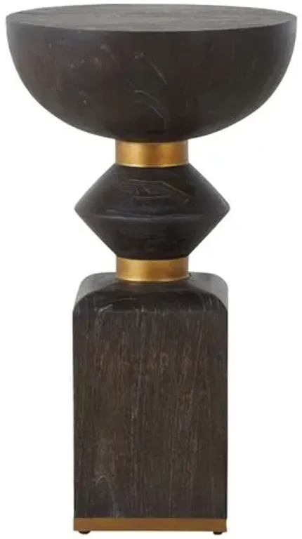 Norris Drinking Table - Cerused Black/Gold - Gabby