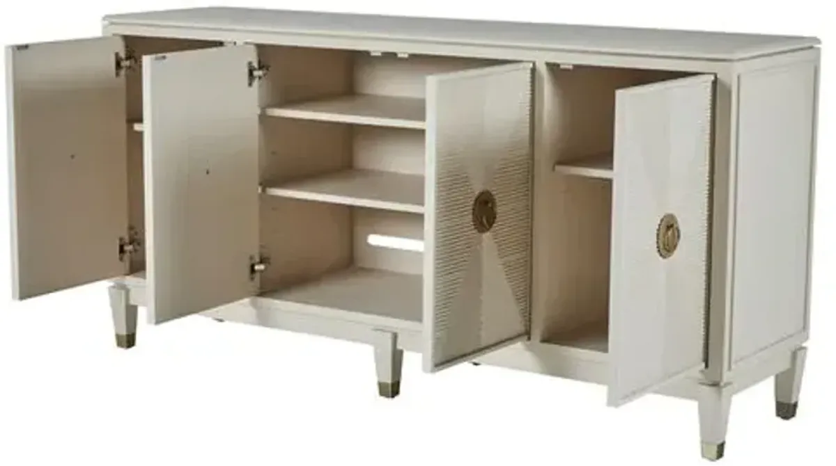 Strella Cabinet - Cerused White/Stainless Champagne - Gabby