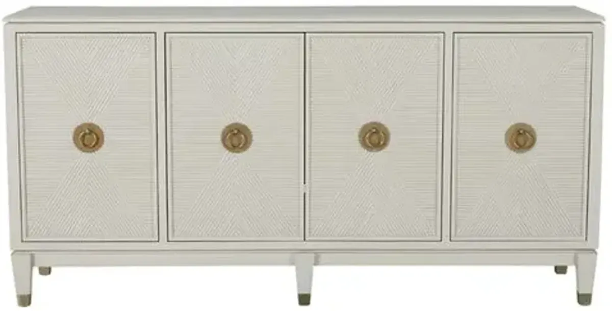 Strella Cabinet - Cerused White/Stainless Champagne - Gabby