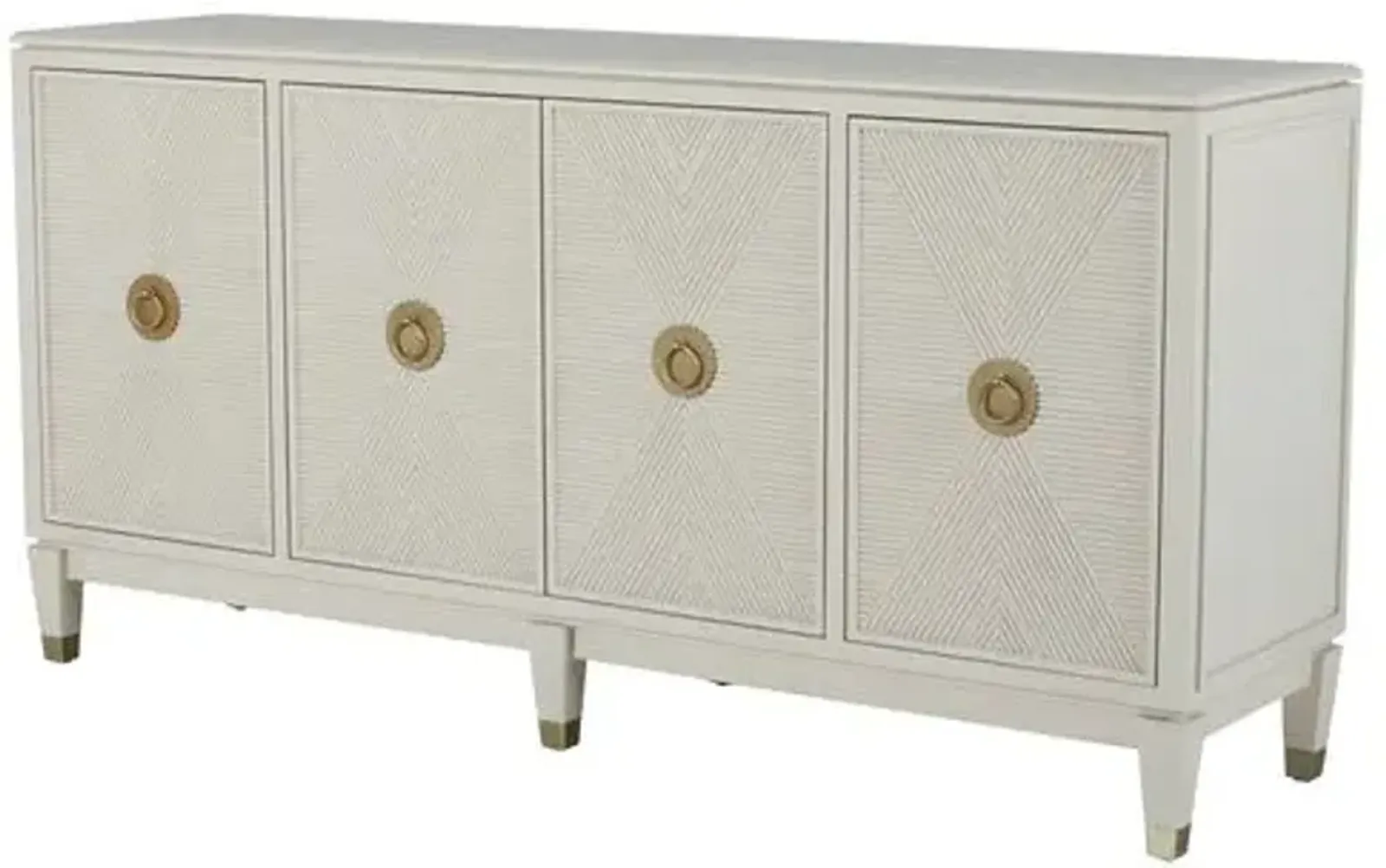 Strella Cabinet - Cerused White/Stainless Champagne - Gabby