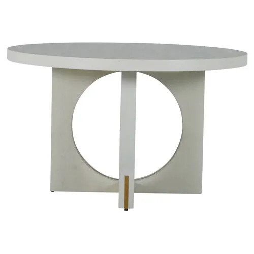 Sheila 50" Round Dining Table - Cerused White/Stained Gold - Gabby