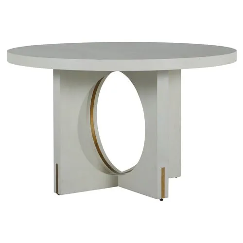 Sheila 50" Round Dining Table - Cerused White/Stained Gold - Gabby