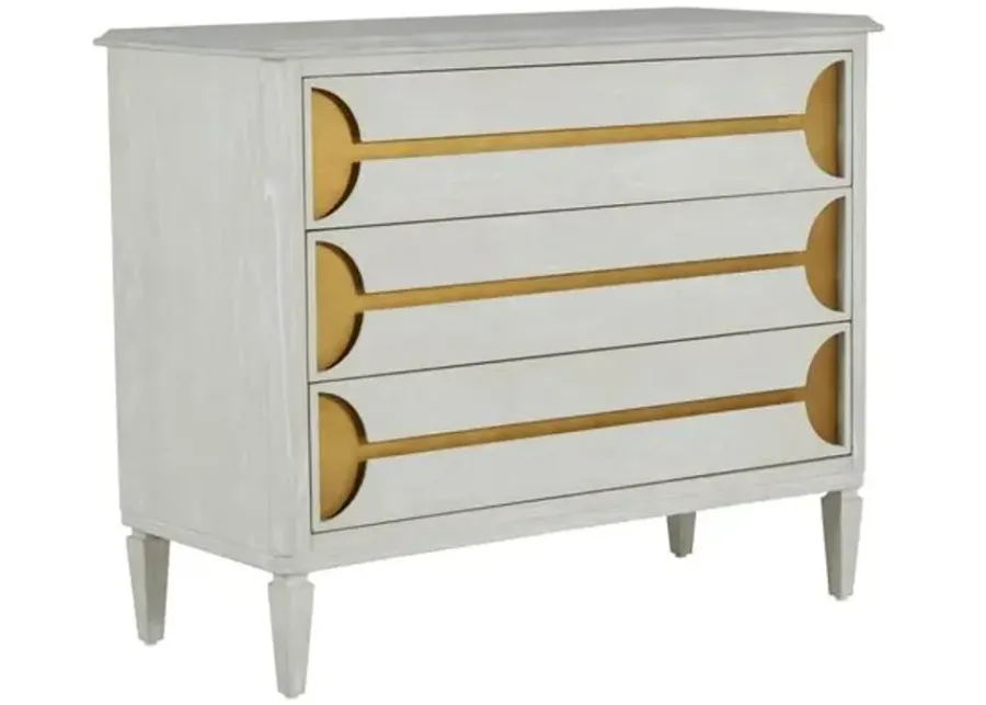 Kaitlin 3-Drawer Chest - Stained Brass/Cerused White - Gabby