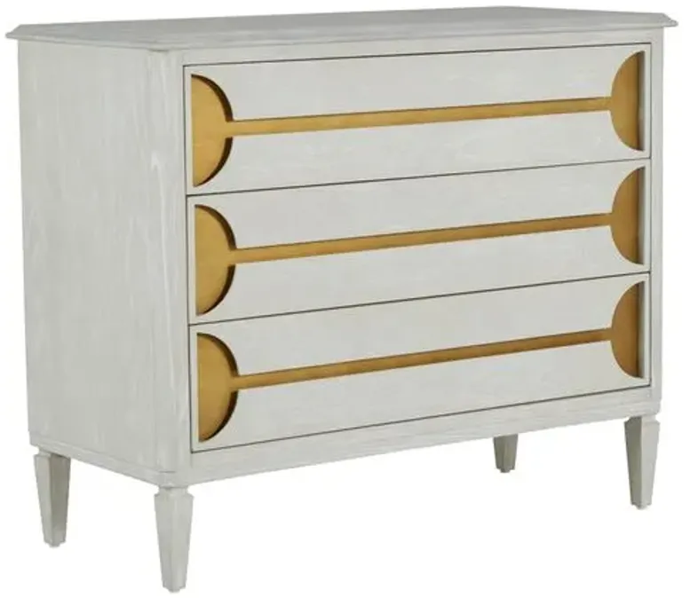 Kaitlin 3-Drawer Chest - Stained Brass/Cerused White - Gabby