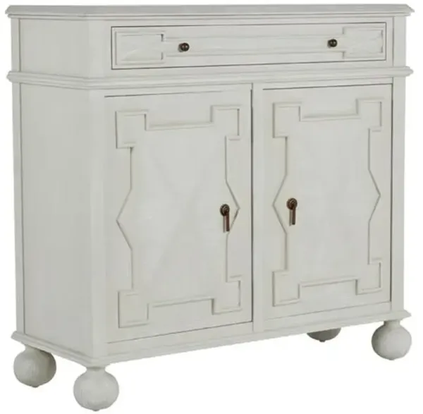Ezekiel 2-Door Cabinet - Cerused Ash/Antique Bronze - Gabby - White
