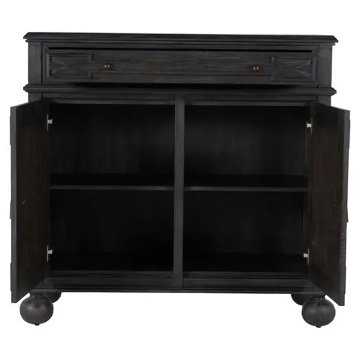 Ezekiel 2-Door Cabinet - Cerused Forest Black/Antique Bronze - Gabby