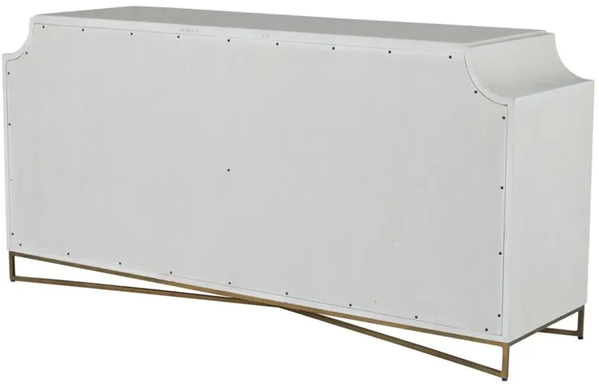Kirsten Cerused Cabinet, White/Coal