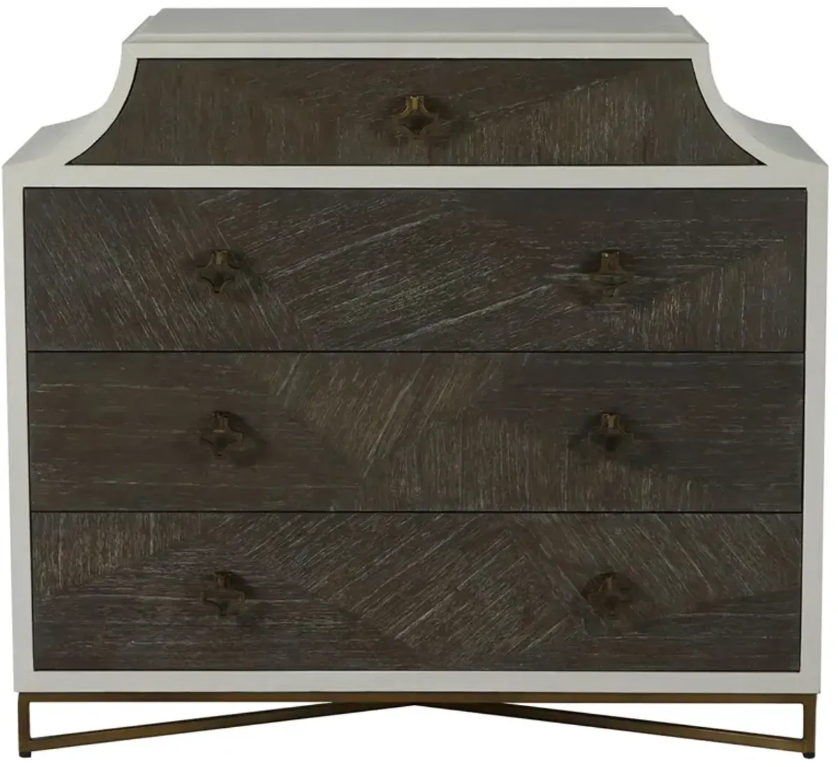 Kirsten 4-Drawer Chest, Cerused White/Coal