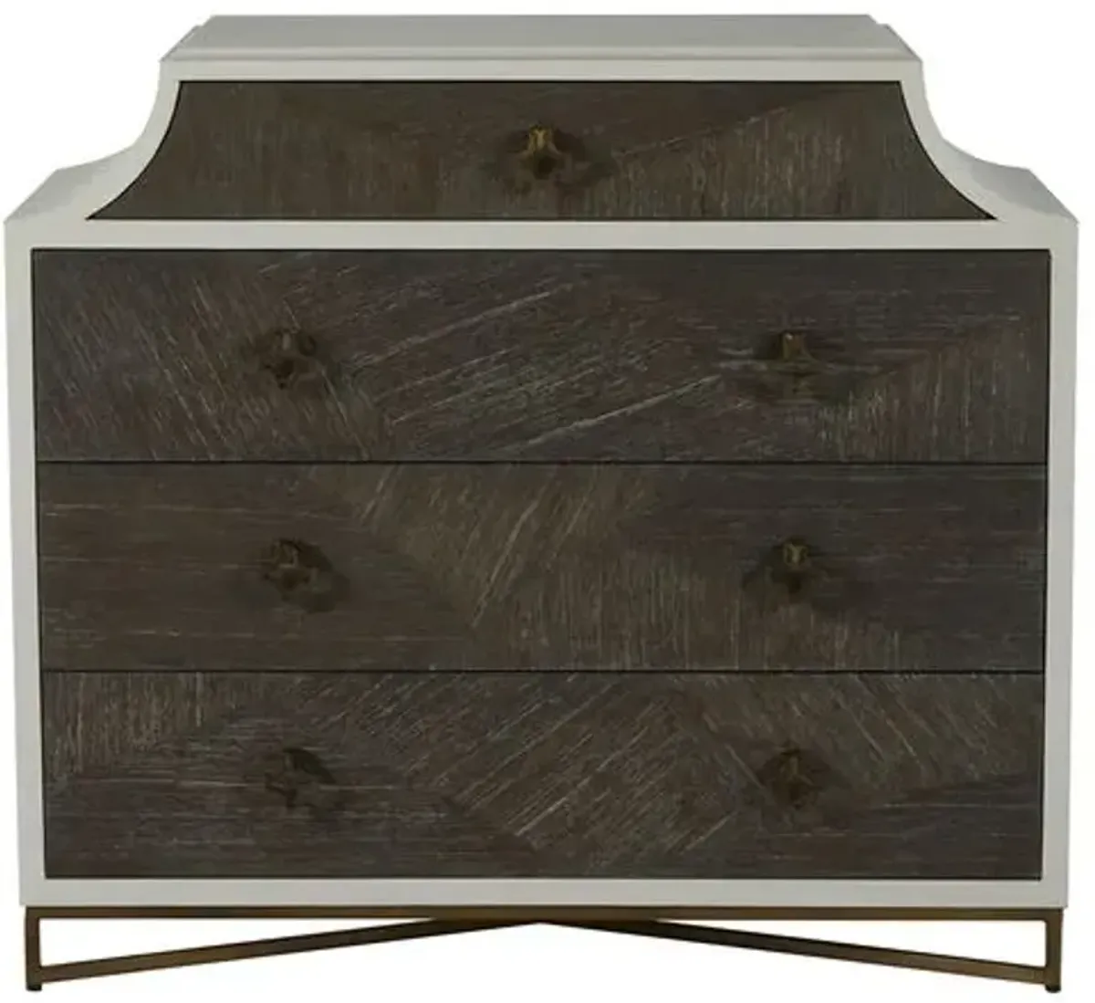 Kirsten 4-Drawer Chest - Cerused White/Coal - Gabby - Brown