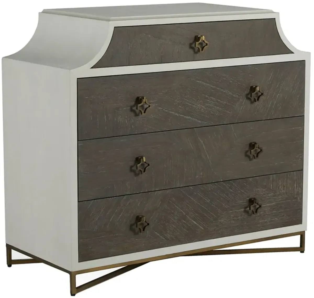 Kirsten 4-Drawer Chest, Cerused White/Coal