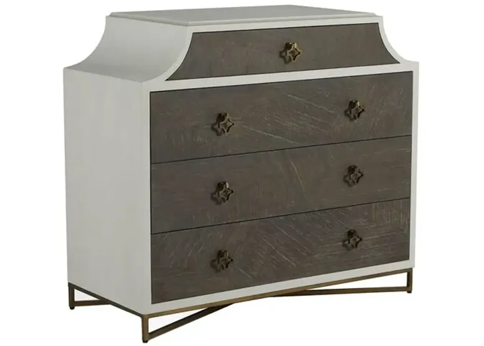 Kirsten 4-Drawer Chest - Cerused White/Coal - Gabby - Brown