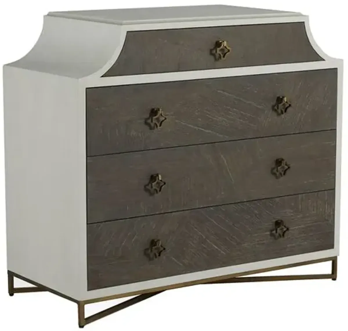 Kirsten 4-Drawer Chest - Cerused White/Coal - Gabby - Brown