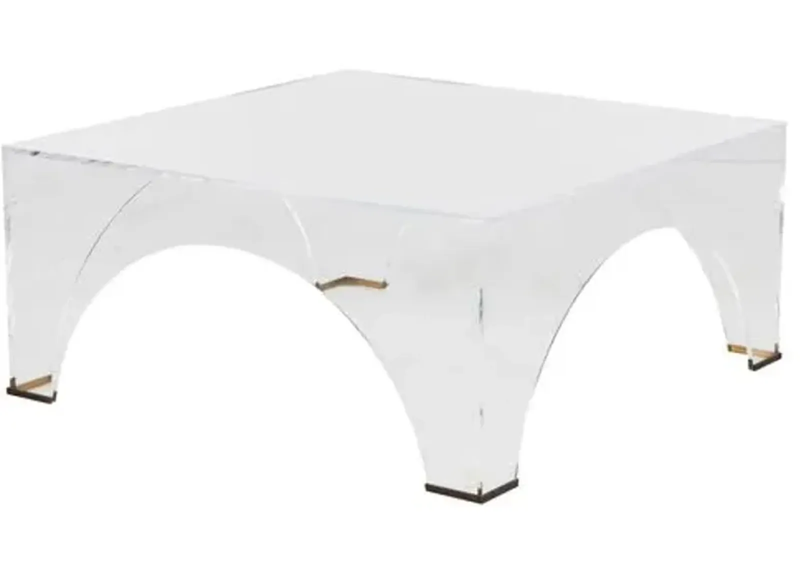 Cindy Square Coffee Table - Clear Acrylic/Brushed Brass - Gabby