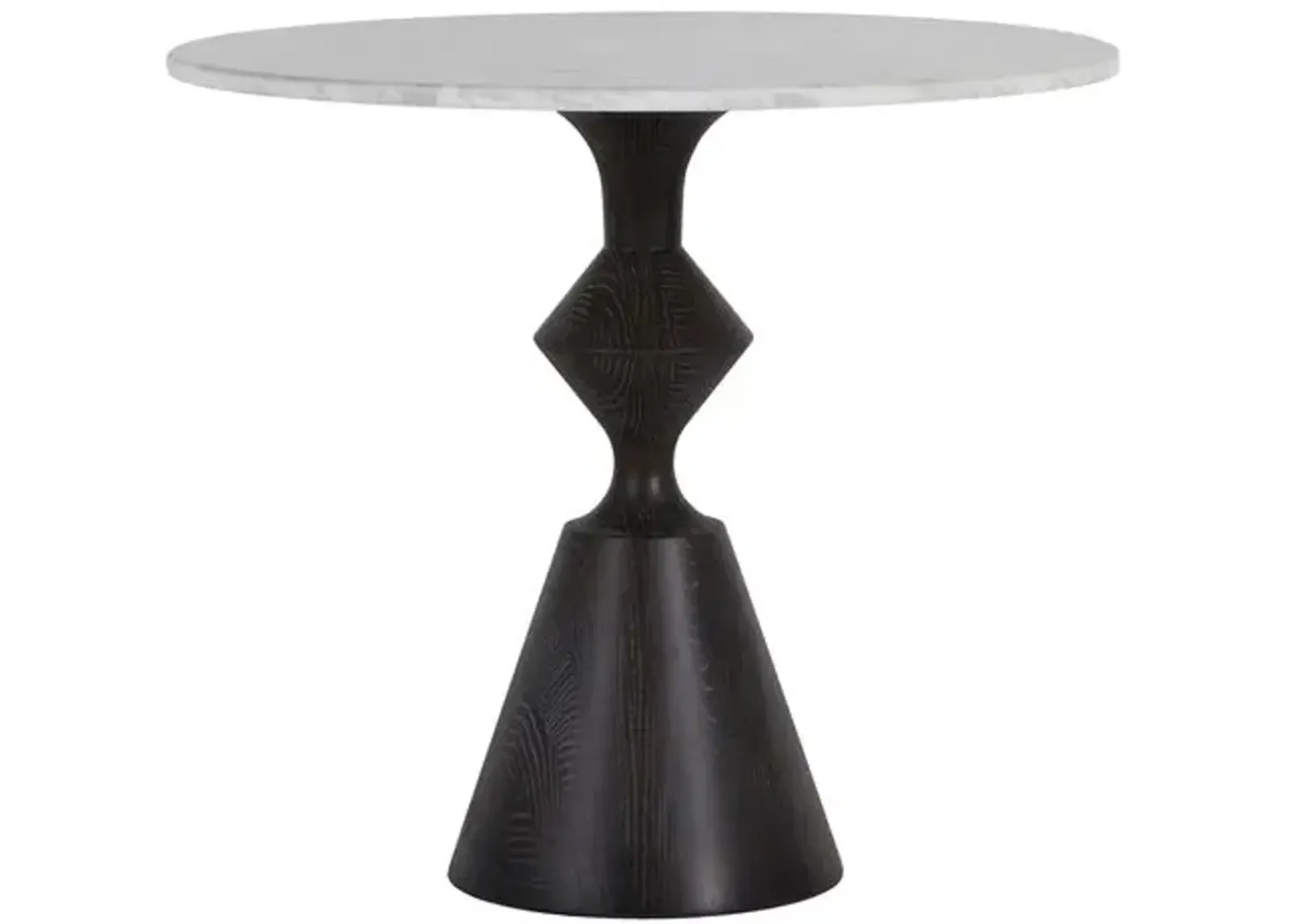 Benedict 32" Bistro Table - Marble/Cerused Black - Gabby