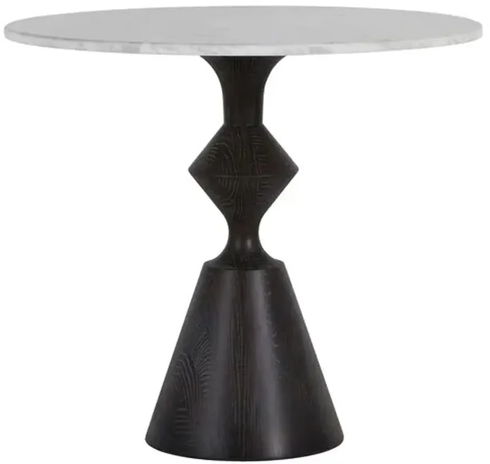 Benedict 32" Bistro Table - Marble/Cerused Black - Gabby