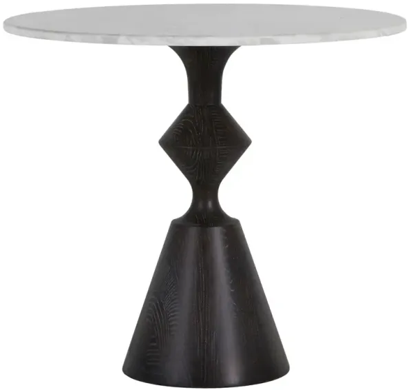 Benedict 32" Bistro Table - Marble/Cerused Black - Gabby