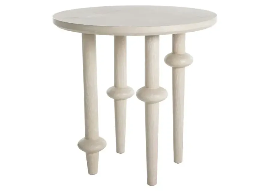 Aba Side Table - Cerused White - Gabby