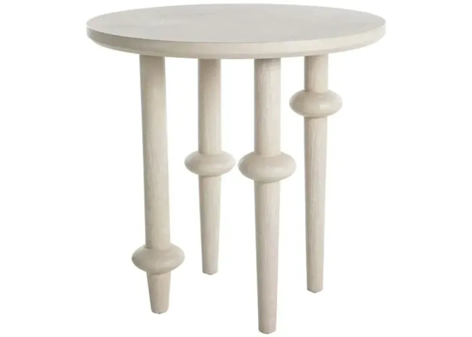 Aba Side Table - Cerused White - Gabby