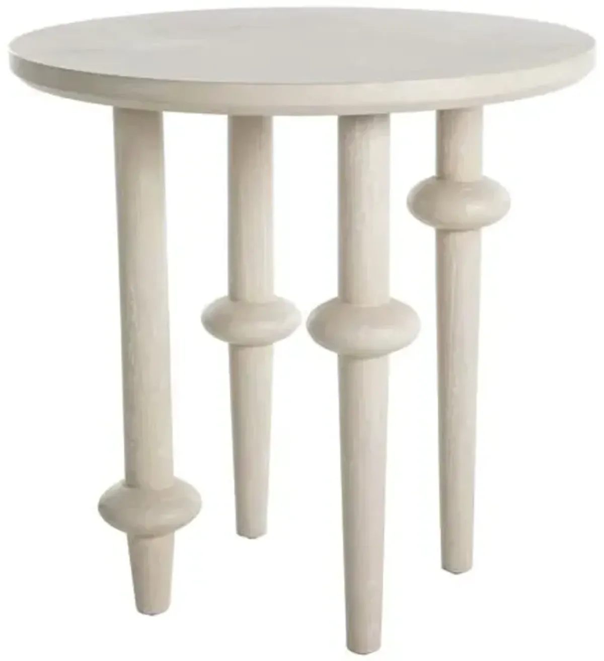 Aba Side Table - Cerused White - Gabby