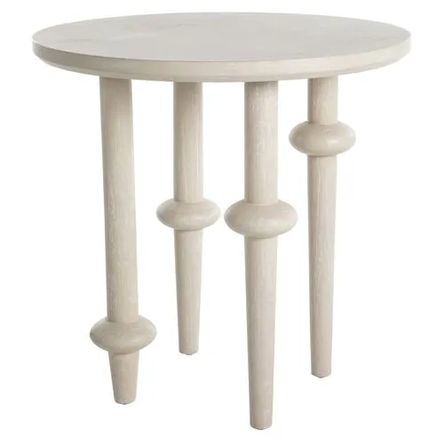 Aba Side Table - Cerused White - Gabby