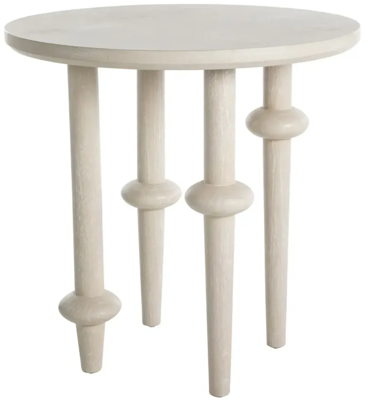 Aba Side Table,  Cerused White