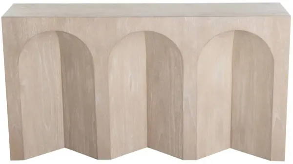 Arlee Arched Console Table, Cerused Light Natural