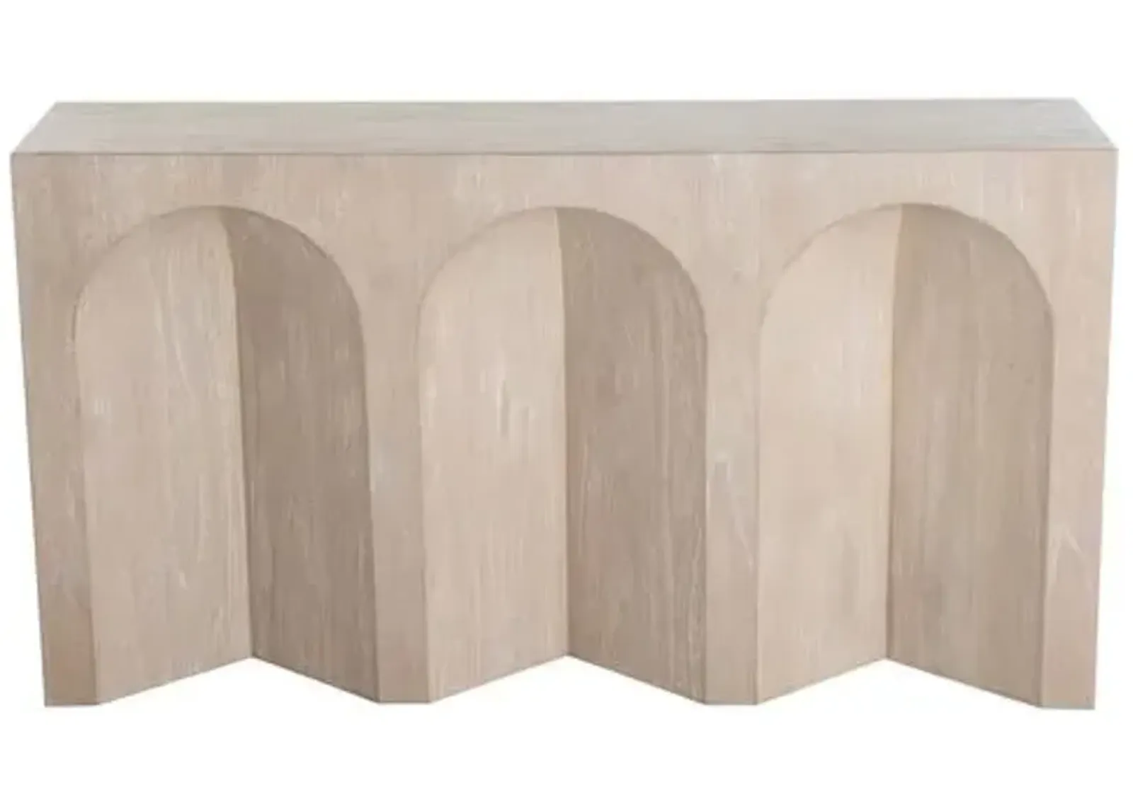 Arlee Arched Console Table - Cerused Light Natural - Gabby - Beige