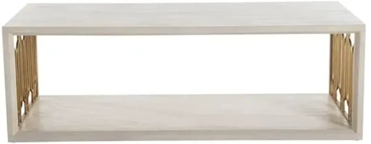 Ainsworth Coffee Table - White/Stained Gold - Gabby