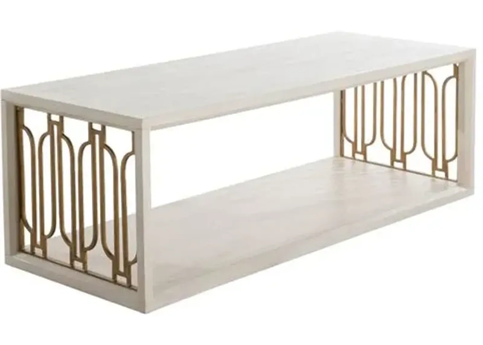 Ainsworth Coffee Table - White/Stained Gold - Gabby