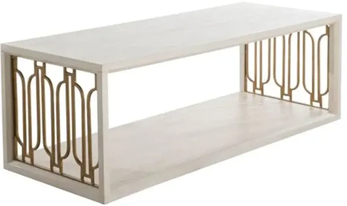 Ainsworth Coffee Table - White/Stained Gold - Gabby