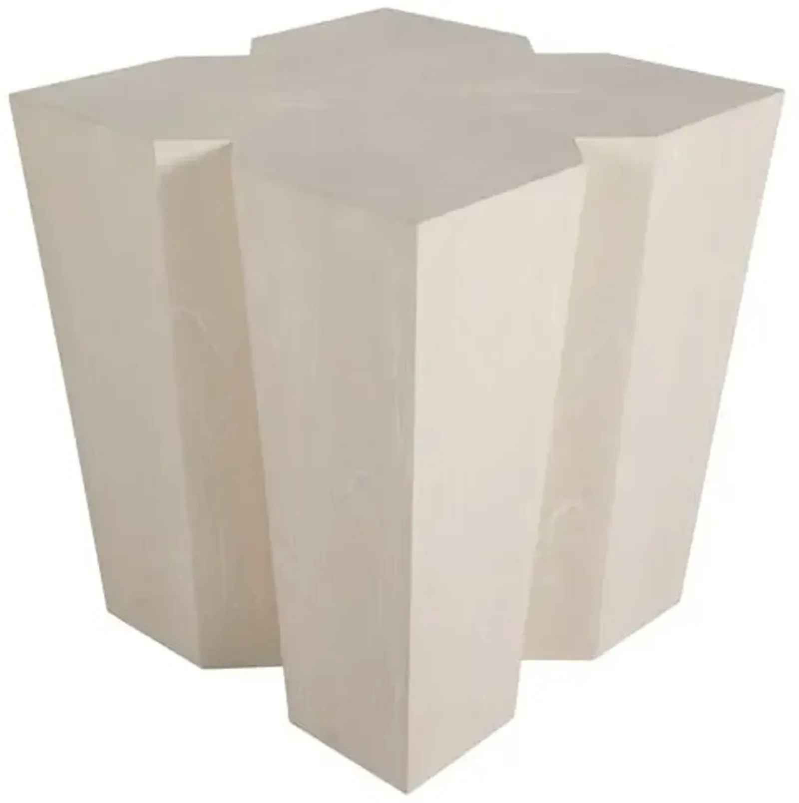 Arthur Cerused Side Table - White - Gabby