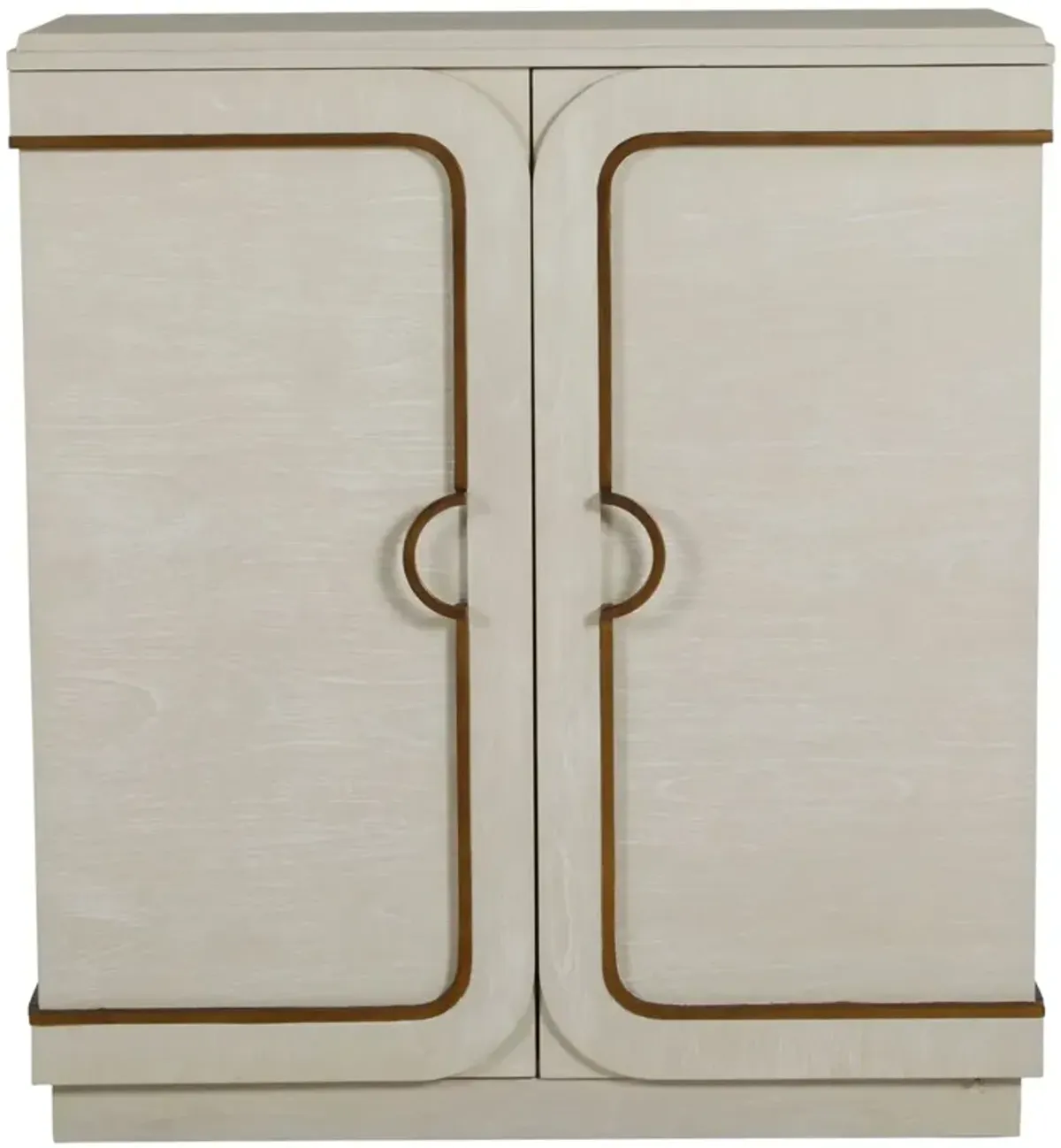 Churst 2-Door Cabinet, Cerused  White/Antique Brass