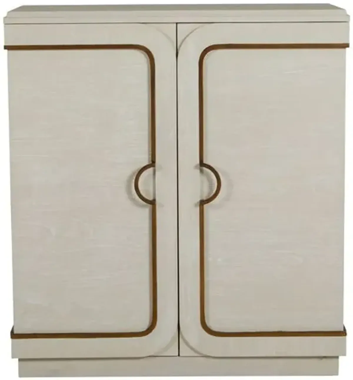 Churst 2-Door Cabinet - Cerused White/Antique Brass - Gabby