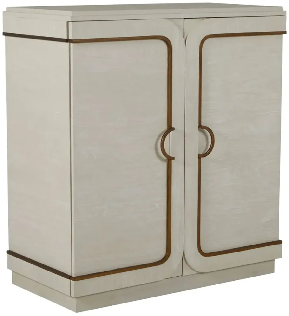 Churst 2-Door Cabinet, Cerused  White/Antique Brass