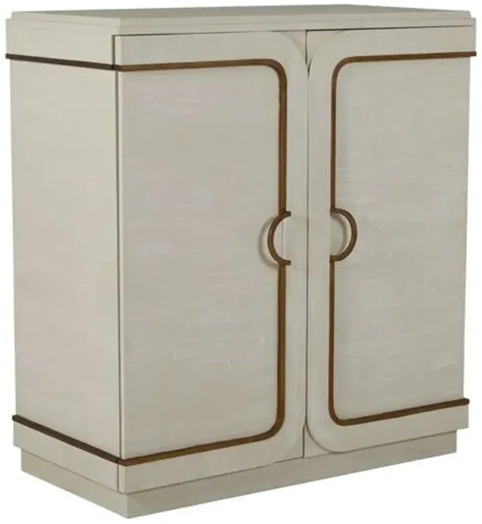 Churst 2-Door Cabinet - Cerused White/Antique Brass - Gabby