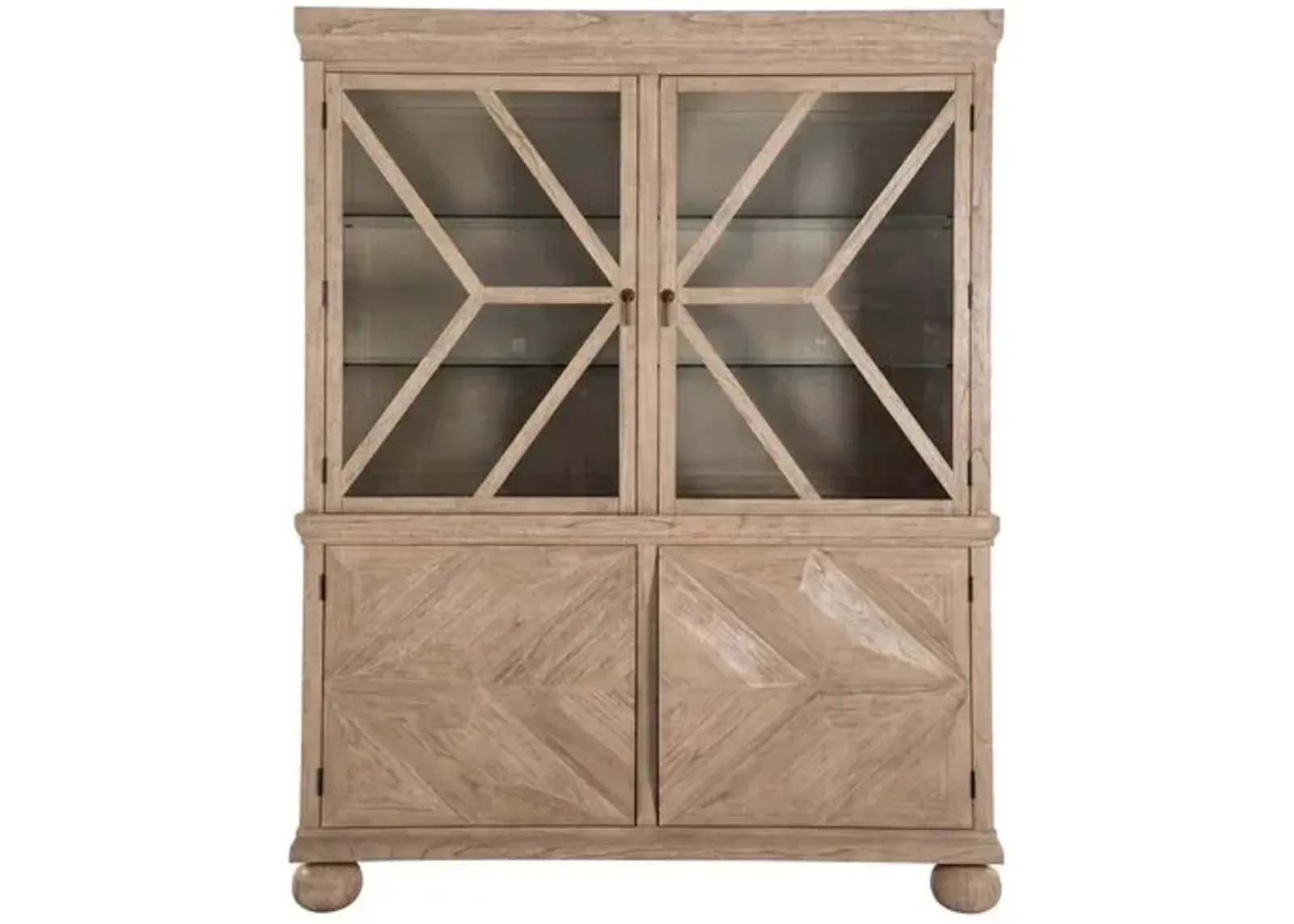 Delmont Cabinet - Blonde Natural/Antique Bronze - Gabby - Brown