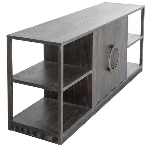 Chrei Media Console - Cerused Ash/Stained Brass - Gabby - Brown