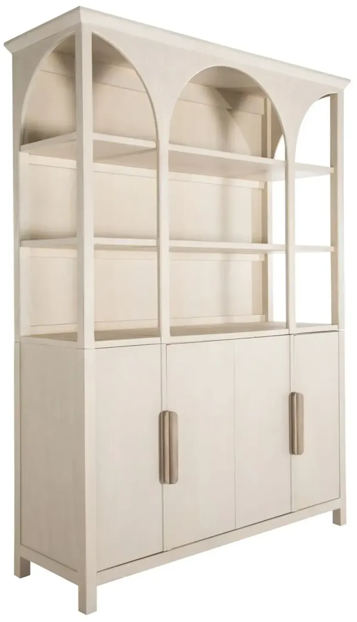 Edison Cerused Cabinet, White/Natural Bay