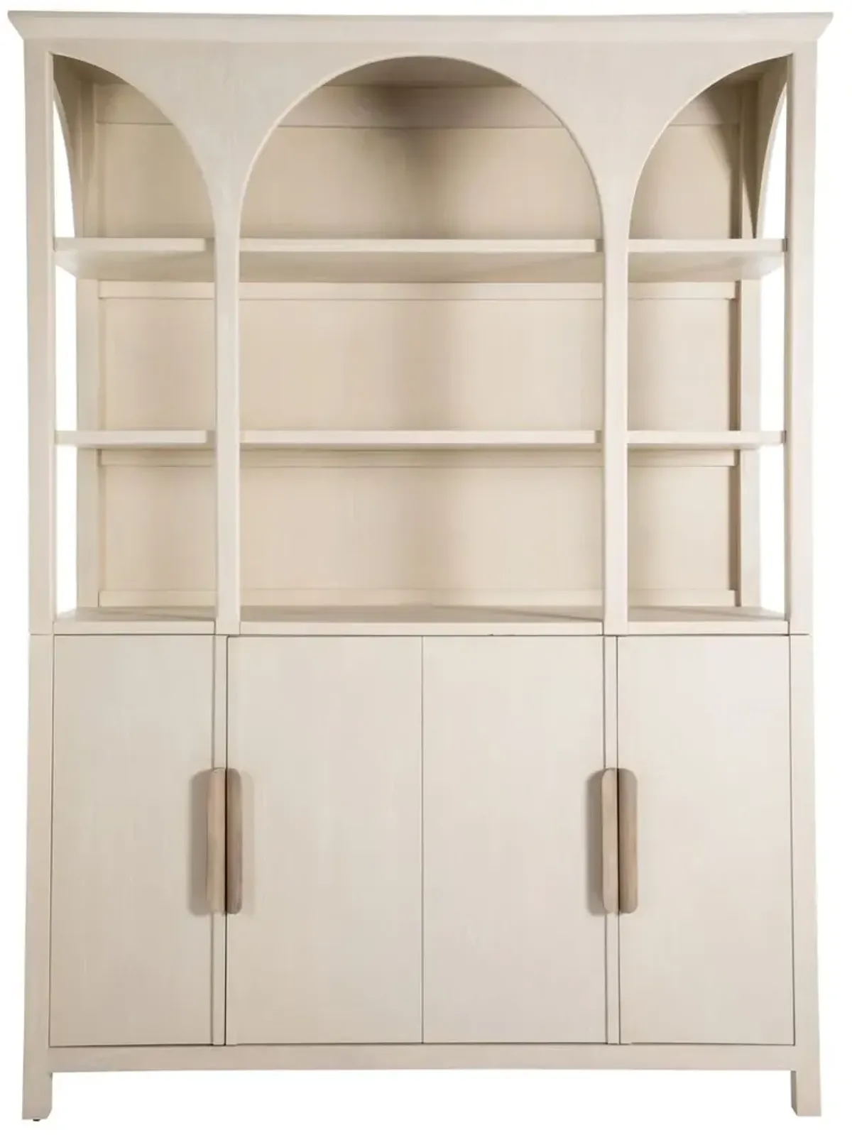Edison Cerused Cabinet, White/Natural Bay
