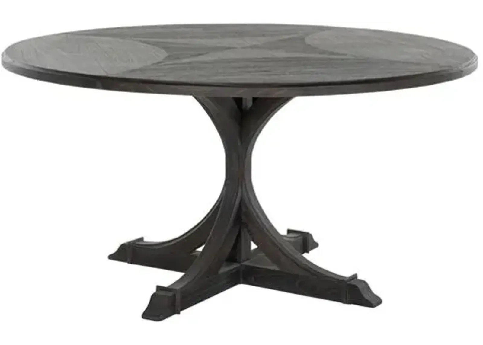 Adams Round 60" Dining Table - Cerused Forest Black - Gabby