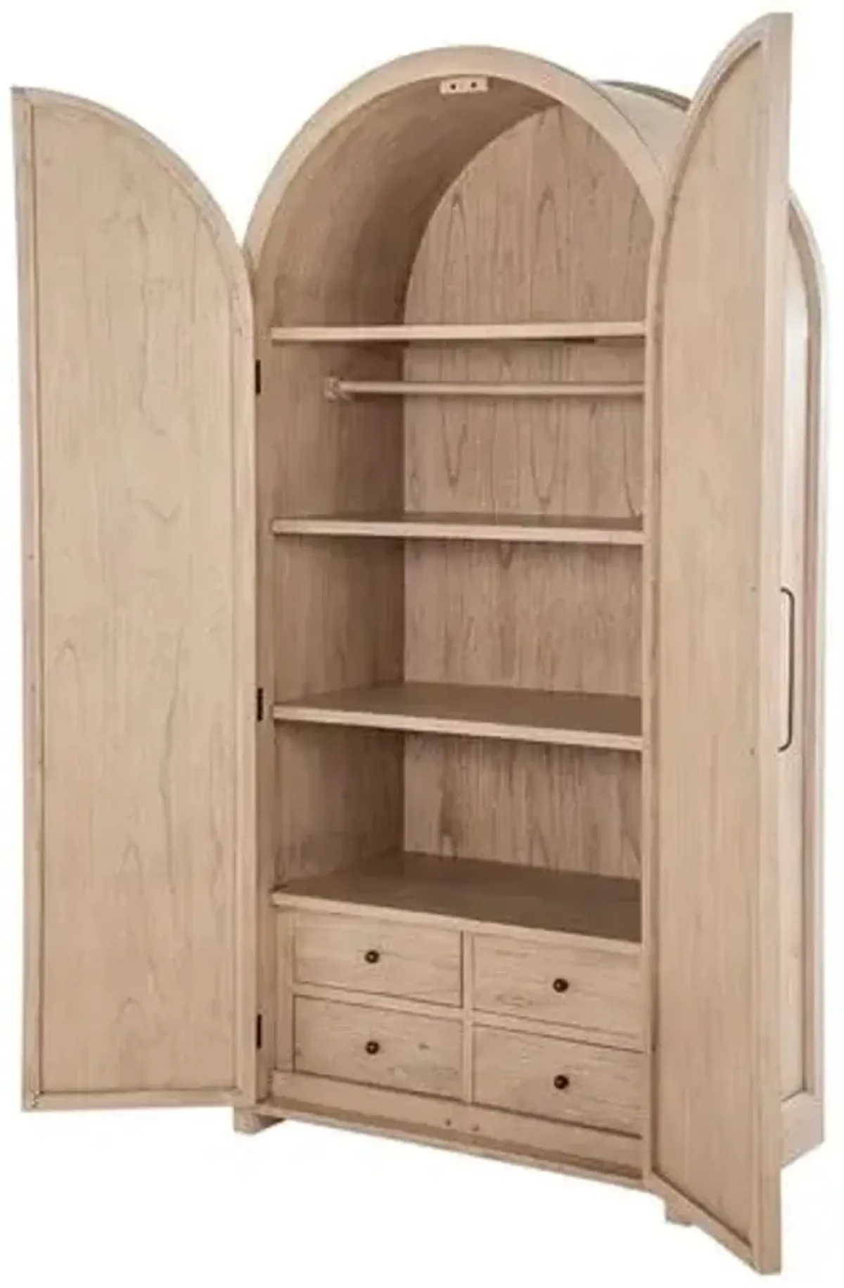 Elba Tall Arched Cabinet - Blonde Natural - Gabby - Handcrafted - Beige