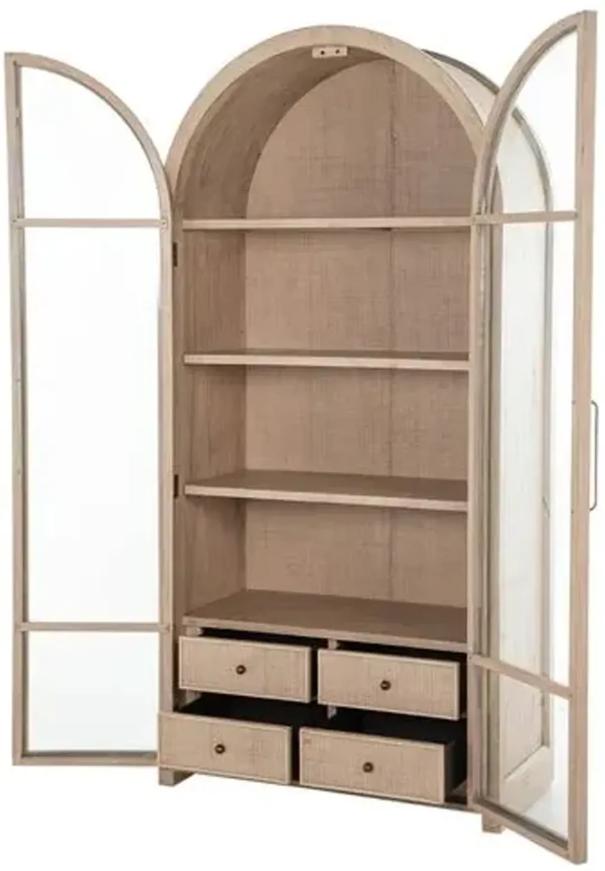 Elsa Tall Arched Cabinet - Blonde Natural - Gabby - Handcrafted - Beige