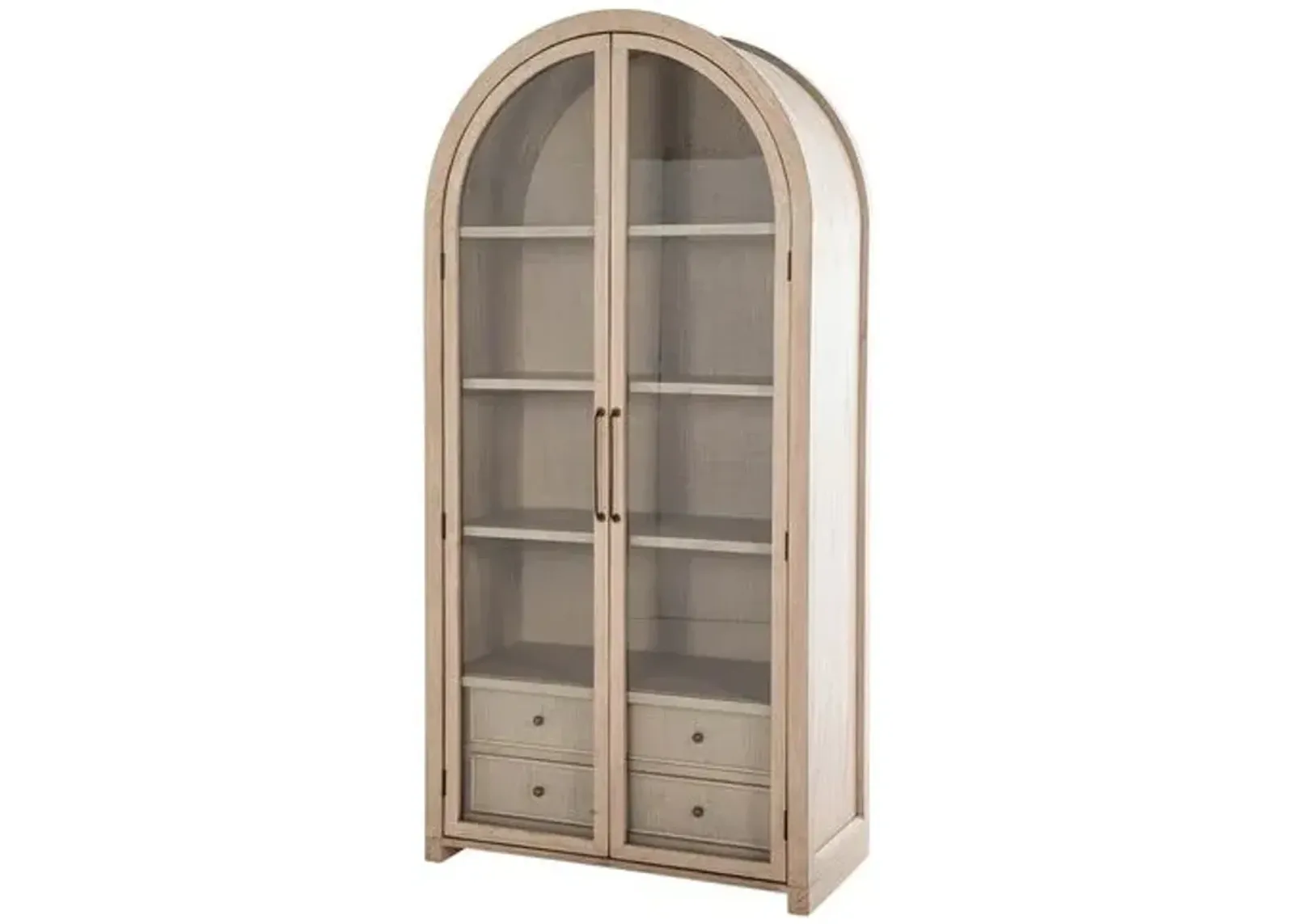 Elsa Tall Arched Cabinet - Blonde Natural - Gabby - Handcrafted - Beige